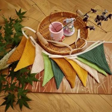 Imagem de Bandeiras de flâmula, galhardete de decoração de quarto de bebê e criança, para decoração de berçário, aniversário de bebê, boho, festa de chá de casamento (faixa colorida) (A)