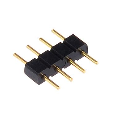 Imagem de 50 peças de conector adaptador de conector macho para macho de 4 pinos serve para fita de chip LED RGB/3528/5050 preta