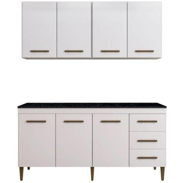 Imagem de Cozinha Completa Atenas 7 Portas 3 Gavetas Branco Kaiki Móveis