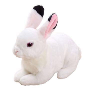 Imagem de Brinquedo de pelúcia Stuffed Bunny Realistic White 23 cm para crianças