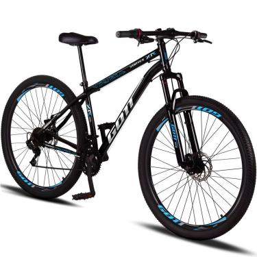Imagem de Bicicleta Aro 29 Aço Carbono Gott Vortex 21v Com Suspensão E Freio A Disco - Preto E Azul