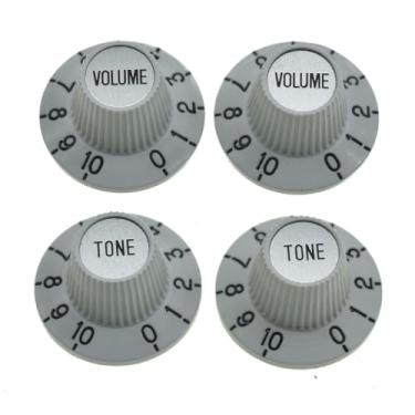 Imagem de Dopro 4 maçanetas brancas com cromo LP Metric Guitar Witch Hat Knobs Top Hat para SG Epi Les Paul