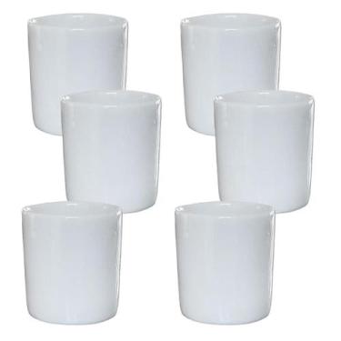 Imagem de Kit Jogo 6 Copos Shot 50ml Aperitivo e Café - Porcelana Branca de Alta