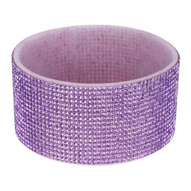 Imagem de Bota de silicone com glitter, bota protetora de garrafa de água de diamante, acessórios de manga antiderrapante para copo Stanley Tumbler 567-1,134 g com fundo de 7,4 a 7,6 cm, roxo