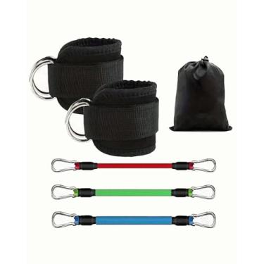 Imagem de Faixas de resistência para levantamento de bumbum – Faixas de tornozelo modeladoras de quadril e perna para glúteos e pesos do corpo inferior conjunto de faixas fitness 6 peças pretas BLC1061-02