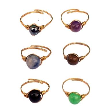 Imagem de Anel Artesanal em Latão com pedra natural (Olho de Tigre (Marrom)