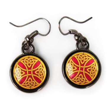 Imagem de Brincos de nó celta - brincos feitos à mão com design de cruz irlandesa - 305, Small, Liga de aço, Sem pedra preciosa