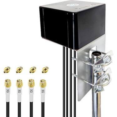 Imagem de Maswell Antena MIMO 4X4 5G, até 6dBi, antena externa Omni 600-8000MHz para roteadores e gateways 4G LTE 5G para T-Mobile Verizon AT&T, WiFi 7 Ready, residências e trailers (kit completo)