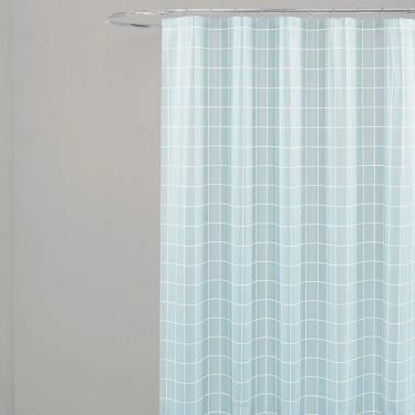 Imagem de Coina Box Peva Quadriculado Cinza 180x160cm - Uzoo Cortina Box Peva 1.80x1.60m Quadriculado Cinza 818004