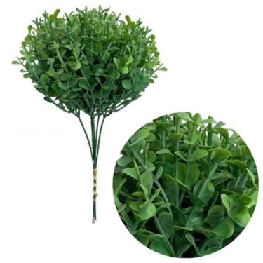 Imagem de Bambu Artificial, Kit Planta Artificial Folhagem Verde Mini BuquêS de Plantinhas P/Decorações de Artesanato Plástico(D - Mini Eucalipto,15 unidades)