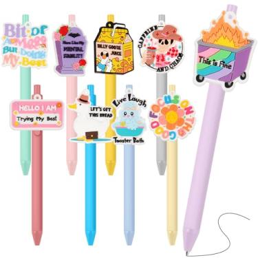 Imagem de ReliThick 9 canetas de lixo para bombeiros a granel para trabalho, escritório, agradecimento, presente para agradecer colegas, funcionários, professores, acessórios de mesa de enfermeira