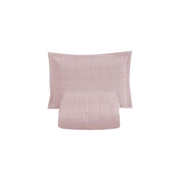 Imagem de Kit Cobre Leito Matelado Dupla Face Soft 2 Peças Solteiro 100% Poliéster - Rosê