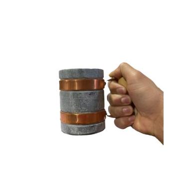 Imagem de Caneca Pedra Sabão com Alça de Cobre e Madeira 350 ml - So Jos