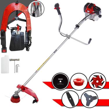 Imagem de Roçadeira Aparador de Grama Toyama RT43-L À Gasolina Motor 2T 43cc 1,7HP Completa 5 Opções de Corte Com Facas 2 Pontas, 3 Pontas, 6 Pontas, 80 Dentes