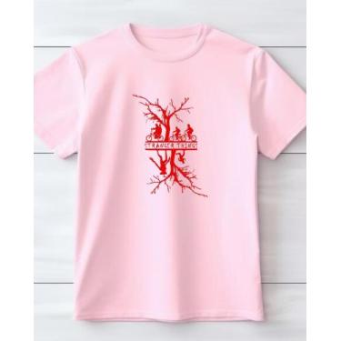 Imagem de camiseta stranger things o filme unissex 100% algodao - kyros, Rosa, P