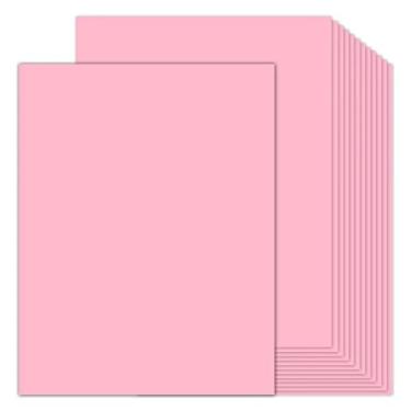 Imagem de 100 folhas de papelão rosa 21 x 27 cm de espessura, papel Goefun para impressora de cartolina de 36 kg para artes e artesanato, apresentações, impressão estacionária
