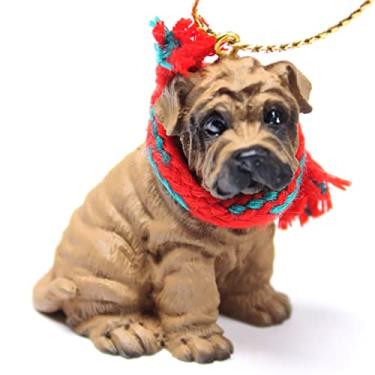 Imagem de Enfeite de cachorro em miniatura Shar Pei - Marrom