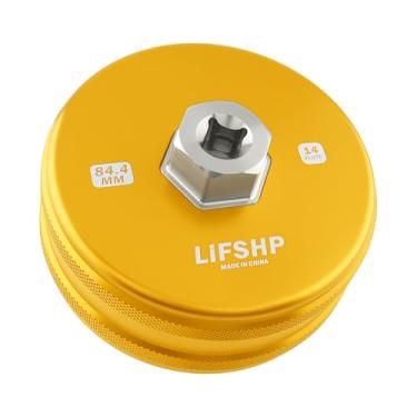Imagem de LIFSHP Chave de filtro de óleo de 84 mm com 14 canais, alumínio e aço inoxidável para motores a diesel Mercedes Benz Dodge 3.0L, ferramenta de remoção de tampa de filtro de óleo para troca de óleo