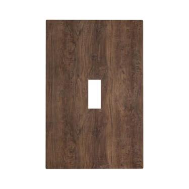 Imagem de Naiqadnehz Capa decorativa para interruptor de luz rústica vintage grão de madeira marrom 1 gangue decorador único dispositivo placa de parede placa elétrica para decoração de cabine de fazenda
