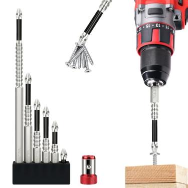 Imagem de Conjunto de brocas de chave de fenda magnética alta, 6 peças K5 resistentes a impactos, brocas magnéticas de precisão para uso DIY/Pro, planas, cruzadas, pontas PZ, 25 50 65 70 90 150 mm