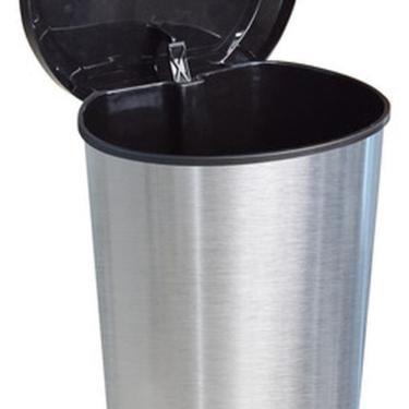 Imagem de Lixeira De Piso Oval Inox Com Pedal 10L 38X20X25Cm