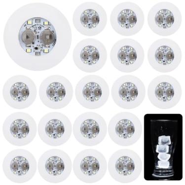 Imagem de 20 peças de porta-copos de LED, luzes para porta-copos de vidro, vinho, bebida, lâmpadas, garrafa de led para garrafas, festa de licor, clube, casamento, bar, decoração, branco claro