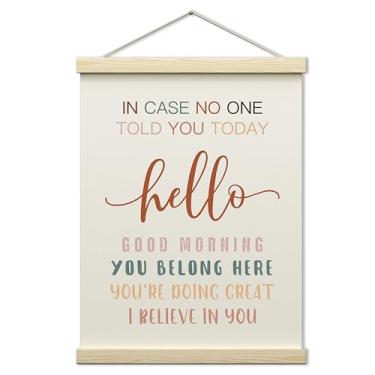 Imagem de CWIOQPYI Moldura de pôster para decoração de parede de quarto infantil, decorações You Belong Here, decoração de sala de aula boho, banner de tela para sala de jogos, 30 x 39,9 cm - A11