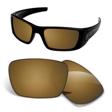 Imagem de Lentes de substituição de 1,5 mm compatíveis com óculos de sol Oakley Fuel Cell OO9096, antiarranhões e resistentes a impactos - Bronze polarizado