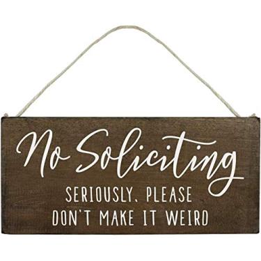 Imagem de Placa de madeira sem problemas artesanato para casa divertida – Placas de pendurar para porta de 25,4 cm x 12,7 cm com dizeres sem solicitação, sério, por favor, não faça isso estranho (XXQ003)