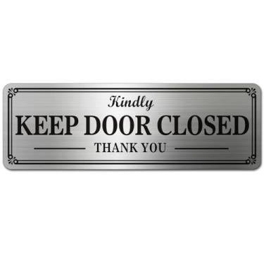 Imagem de Placa de metal de aço inoxidável para manter a porta fechada, autoadesiva, 23 x 7,6 cm (manter a porta fechada)