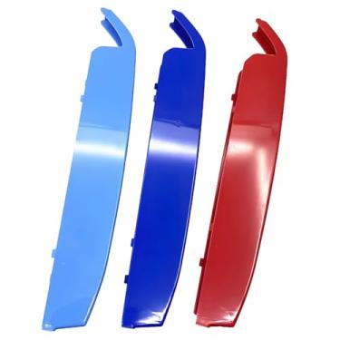 Imagem de Inserções de plástico para churrasqueira, fácil instalação, visual esportivo, grade X7 2020, listras vermelhas e azuis, ajuste aprimorado