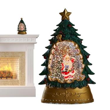 Imagem de Globos de neve brilhantes, bola brilhante de Natal, Globos de Decorações em forma de árvore de Natal Bola brilhante, Ornamento de feriado do Papai Noel do de neve, globo de neve de outono para criança