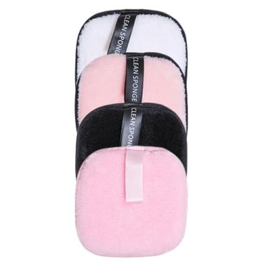 Imagem de Almofadas removedoras de maquiagem laváveis, almofadas faciais reutilizáveis | 4 rodadas reutilizáveis para rosto - Almofadas ecológicas de limpeza facial laváveis e ecológicas para todos os ti