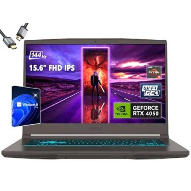 Imagem de msi Notebook para jogos fino de 15 15,6 polegadas 144 Hz, AMD R5-7535HS, RTX 4050, Windows 11 Pro, com HDMI (32 GB de RAM | SSD PCIe de 1 TB + pro)