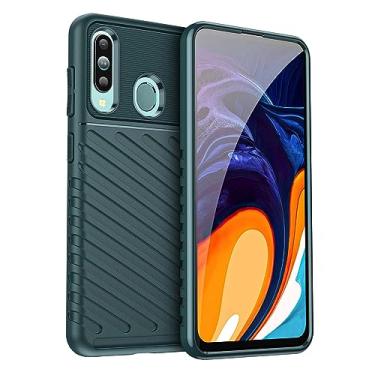 Imagem de IDEWEI Capa para Samsung Galaxy M40. Fibra de carbono refinada, anti-queda, anti-impressões digitais, proteção integral. A capa do telemóvel é compatível com Samsung Galaxy M40