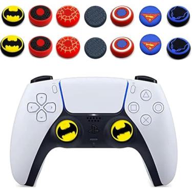 Imagem de 2 peças de capa analógica para polegar, controle remoto Dualsense sem fio, capa de proteção com alça de silicone antiderrapante fantástica para PS5/PS4/Xbox one/360/NS PRO (Iron-man1)