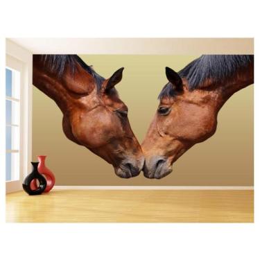 Imagem de Papel De Parede Animais Casal Cavalos Fazenda 3,5M Anm318 - Você Decor