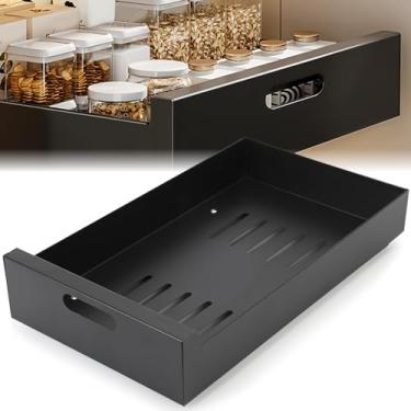 Imagem de Organizador de armário removível com nano filme adesivo - Armazenamento deslizante resistente para cozinha e despensa - Preto