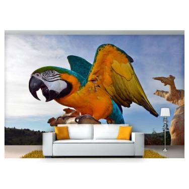 Imagem de Papel De Parede Animais Arara Paisagem 3D Anm124 - Você Decora