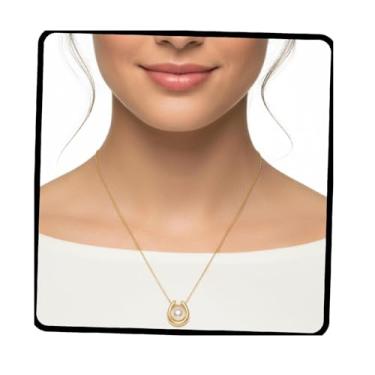 Imagem de Colar de pérola dourada delicada para mulheres, não mancha, hipoalergênico, moderno, colar com pingente feminino