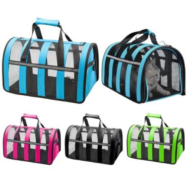 Imagem de Bolsa Pet Transporte Média Viagem Mala Avião Para Cães Gatos (azull)