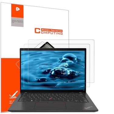 Imagem de YINOVEEN Pacote com 2 protetores de tela antirreflexo fosco de 14 polegadas para laptop Lenovo Thinkpad T14 T14s P14s Gen 4/Gen 3, ThinkPad E15 Touchscreen 35.6 cm, filtro de proteção ocular