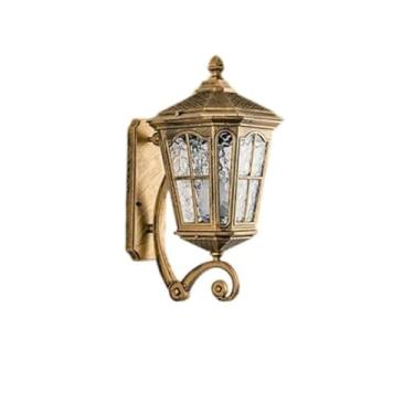 Imagem de Luminária solar de parede externa à prova d'água para entrada de casa, varanda, pátio externo e terraço (tamanho pequeno A, cor bronze).