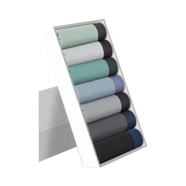 Imagem de Cuecas Boxer Masculinas De Algodão Respiráveis E Macias, Kit Com 7 Peç