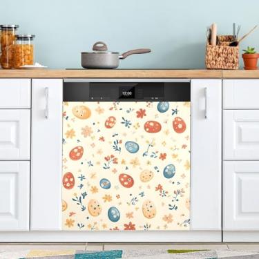 Imagem de ATTX Capa magnética de ovos de páscoa, 58,4 cm C x 66 cm A decoração da capa frontal da máquina de lavar louça, decalques de armário doméstico eletrodomésticos adesivos #121