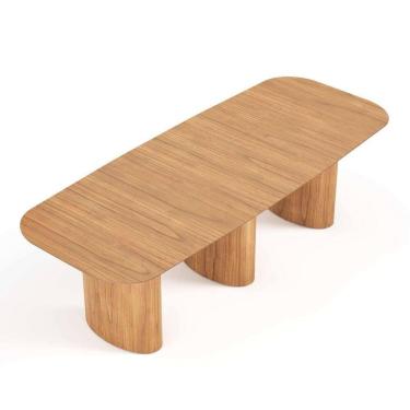 Imagem de Mesa De Jantar Orgânica Tivoli 320cm X 110cm 10 Lugares Lamina Cinamomo