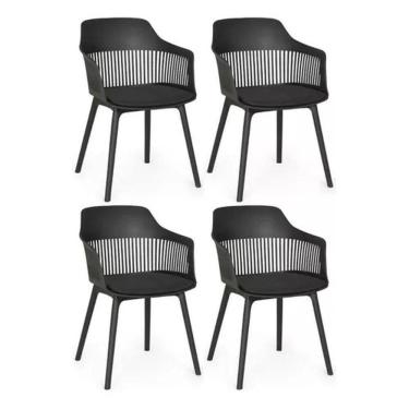 Imagem de Kit 04 Cadeiras Polipropileno Marcela Preto