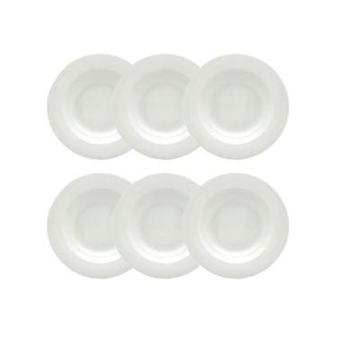 Imagem de Jogo de pratos fundos em porcelana Strauss Sable 23,5cm 6 peças