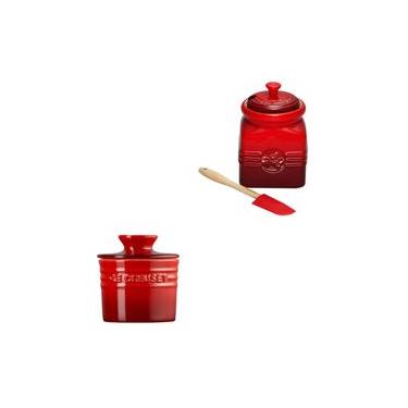 Imagem de KIT LE CREUSET POTE PARA GELEIA E POTE PARA MANTEIGA EM CERÂMICA VERMELHO