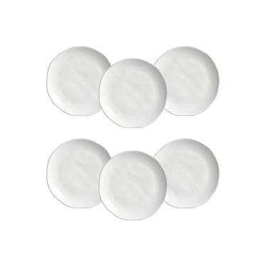 Imagem de Conjunto de Pratos de Sobremesa Porto Brasil Orgânico New White 19,5cm - 6 Peças